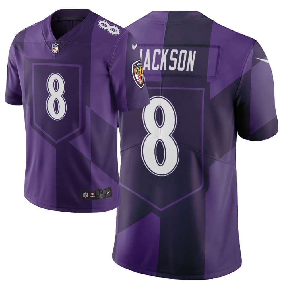 Men Nike NFL Baltimore Ravens #8 lamar jackson Limited city edition purple jersey->women nfl jersey->Women Jersey